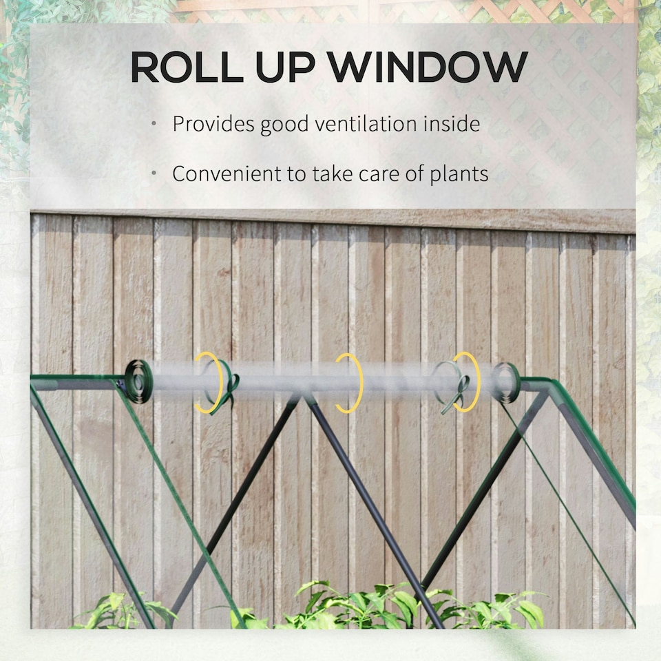 image 1 of Outsunny Raised Garden Bed Planter Box with Greenhouse, Large Window, Clear
