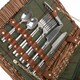 image 4 of Elegant 4 Person Green Tweed Fitted Picnic Basket