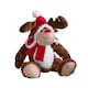 image 9 of 30cm Sitting Plush Christmas Reindeer with Red Hat & Scarf