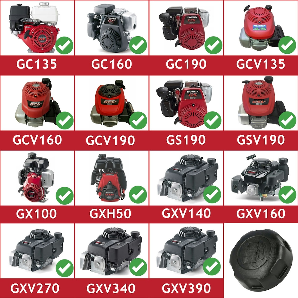 image 1 of SPARES2GO Fuel Cap for Honda GC135 GCV135 GC160 GCV160 GX100 GXH50 GXV160 GXV340 GXV390 Engine