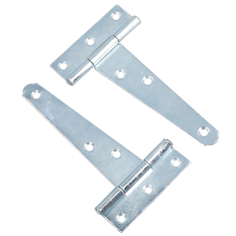 image 1 of 4in / 102mm Heavy Duty T Tee Hinges For Shed + Garden Gates Zinc Plated 4pc