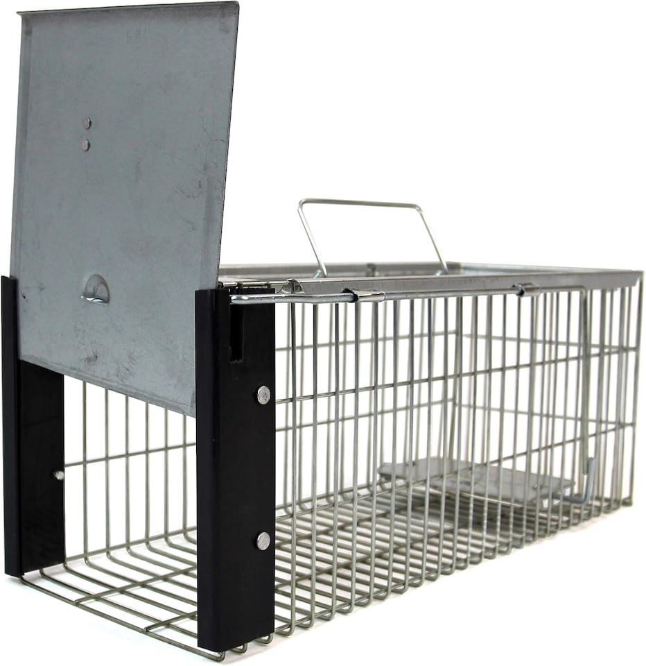 image 1 of Actiaspet - Heavy Duty Rat Trap/Metal Live Catch Cage with Transport Handle | Humane Rodent Catcher