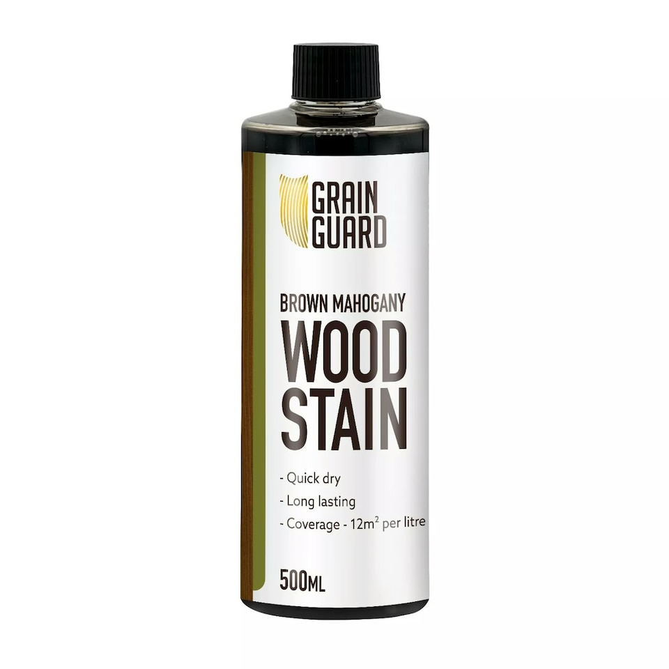Grain Guard Water Based Wood Stain - Brown Mahogany - 500ml