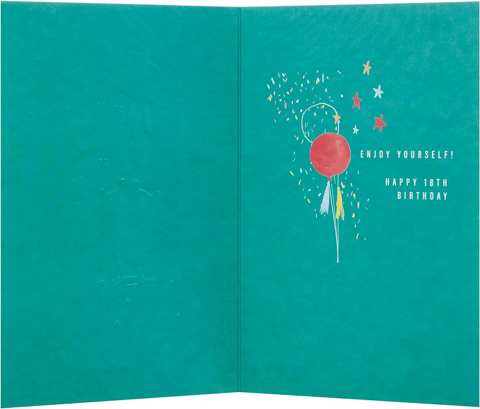 image 1 of Contemporary Embossed Illustrated Bear Design 18th Birthday Card