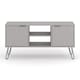 image 4 of Augusta Pine 2-Door Wide TV Unit - Wooden Media Cabinet with Hairpin Legs and Rustic Finish | Grey | Grey | 1
