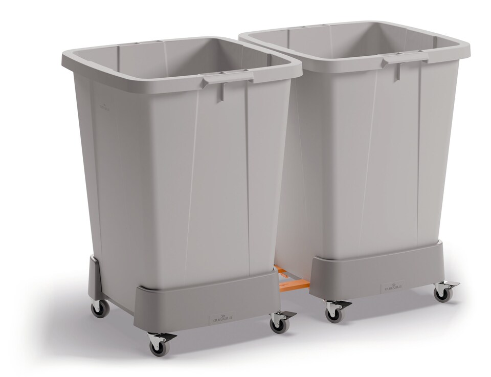 image 1 of Durable 90L Linkable Bin Trolley | Robust Modular Waste Trolley for DURABIN Bins | Grey