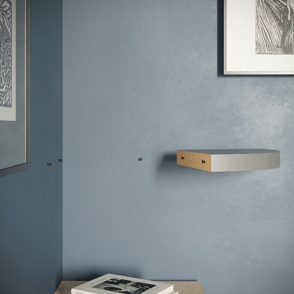image 1 of Wooden Wall Mounted Floating Corner Shelf - Set of 3 | Grey | 3