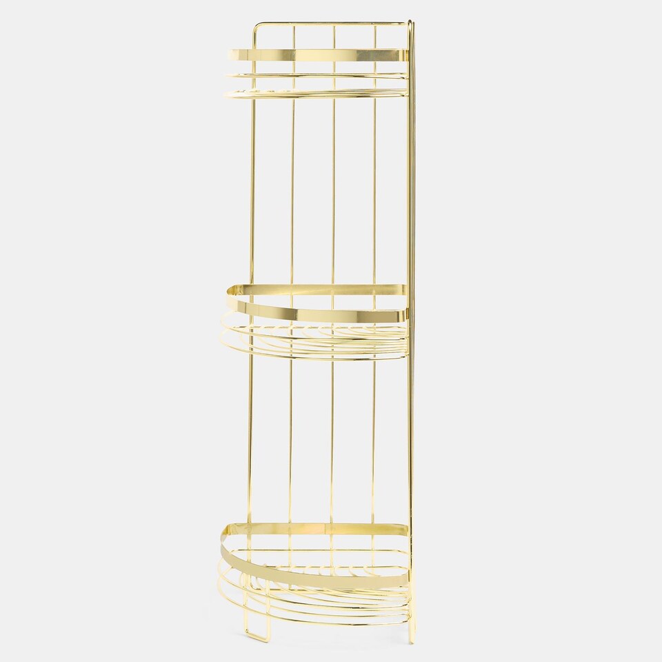 image 1 of OHS 3 Tier Shower Caddy Freestanding Bathroom Corner Shelf Organiser