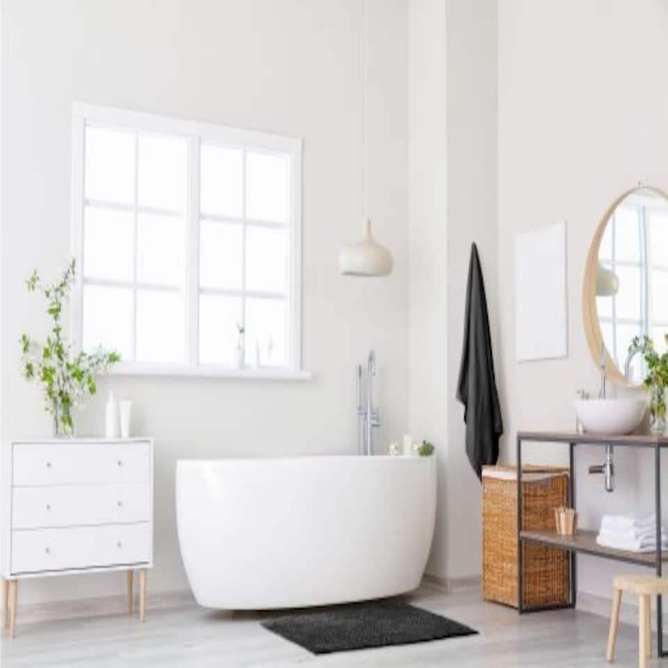 image 1 of Marlow Collection Soft Touch Non-Slip Bathroom Rug in Black (45cm x 75cm)