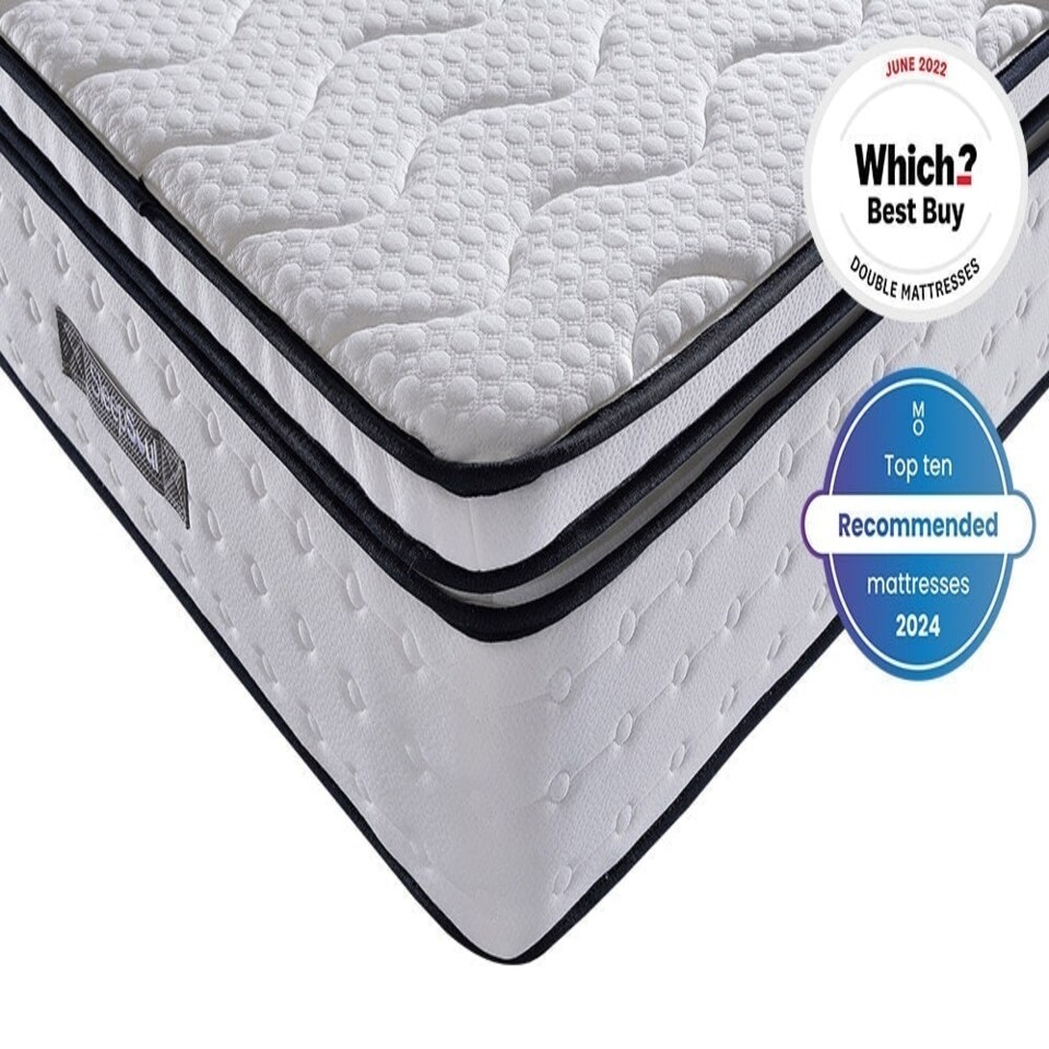 image 1 of SleepSoul Space 2000 Pocket Memory Pillow Top Mattress White | Double