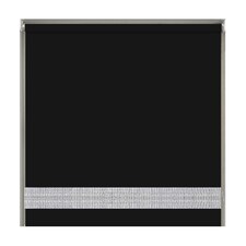 130cm Black Straight Diamante Edge Border Roller Blind | Black | Black