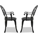 image 6 of Centurion Supports Prego 2-Large Garden and Patio Bistro Chairs with Armrests in Cast Aluminium Black