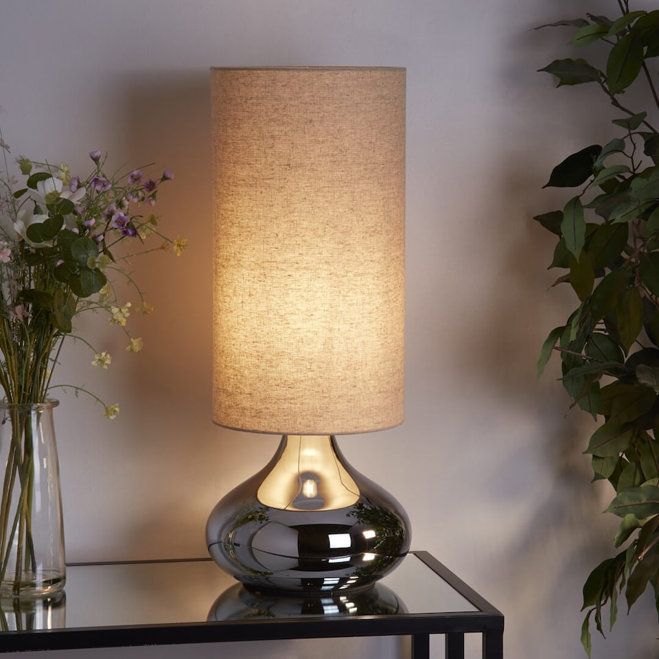 image 1 of Cissy Dark Smokey Glass Table Lamp