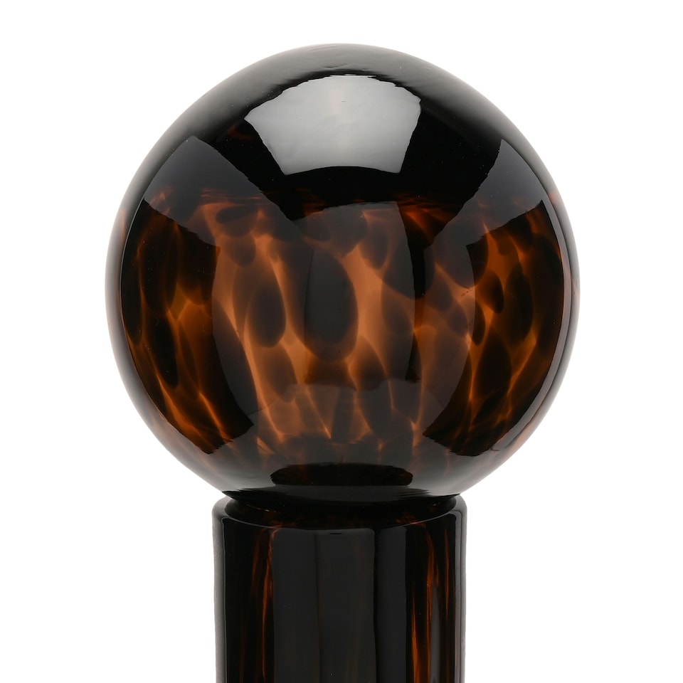 image 1 of Hestia Tall Glass Bottle Shaped Ornament  - Mocha Brown
