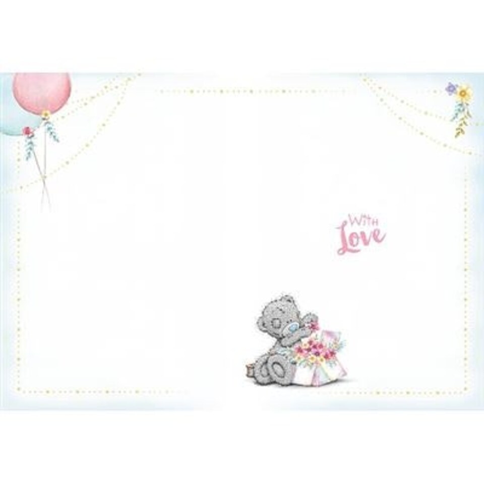 image 1 of Me To You Bear For You Holding Big Bouquet Birthday Card