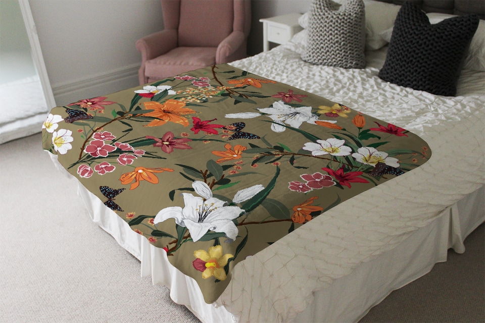 image 1 of Selection Of Flowers Blanket | Multi
