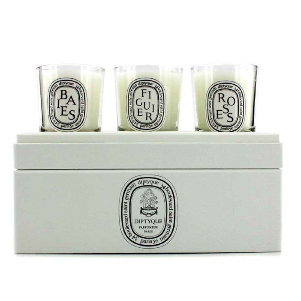 image 1 of Diptyque Set Of Three 3 x 70g Scented Candles Baies Roses Figuier Set N/A