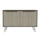 image 3 of Nevada Large Sideboard in Smoked Oak with 4 Doors - Contrasting Bleached Grey Oak and Black Hairpin Legs | Brown | Brown | One Size | 1