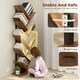 image 4 of HOMCOM 9-Tier Tree Bookshelf with Steel Frame for Living Room, Rustic Brown
