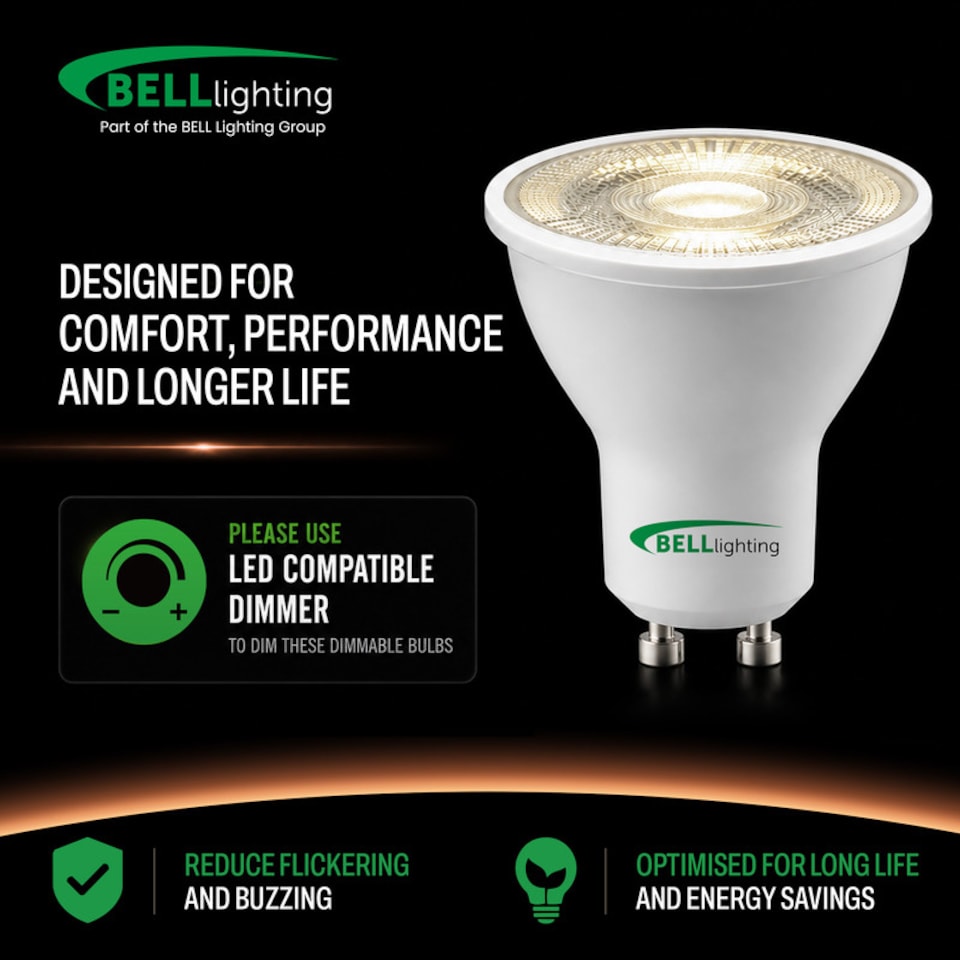 image 1 of BELL Lighting GU10 Dimmable LED Spotlight arm White 3000K 4.4W Light Bubs