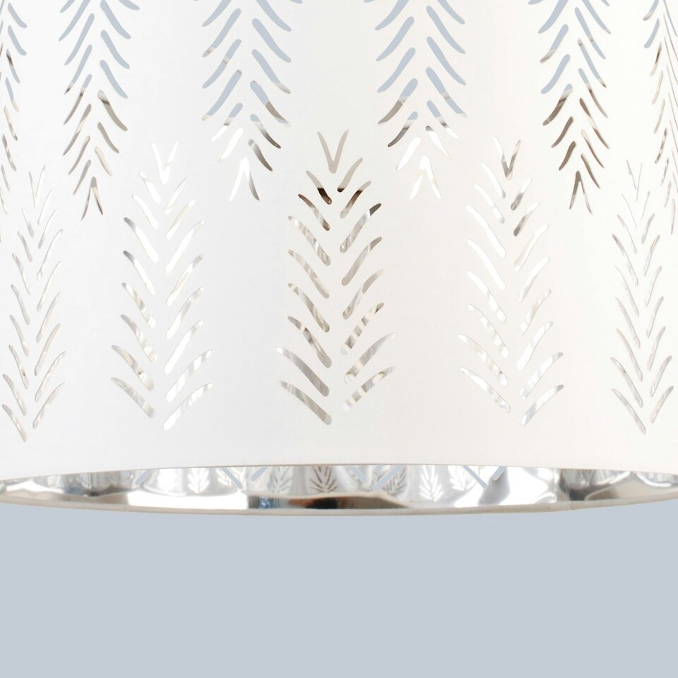 image 1 of First Choice Lighting Set of 2 Spruce White Cut Out Shades with Chrome Inner White | Chrome