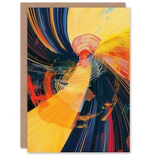 Abstract Radial Spin Blur Sunset Oil Arty Birthday Card