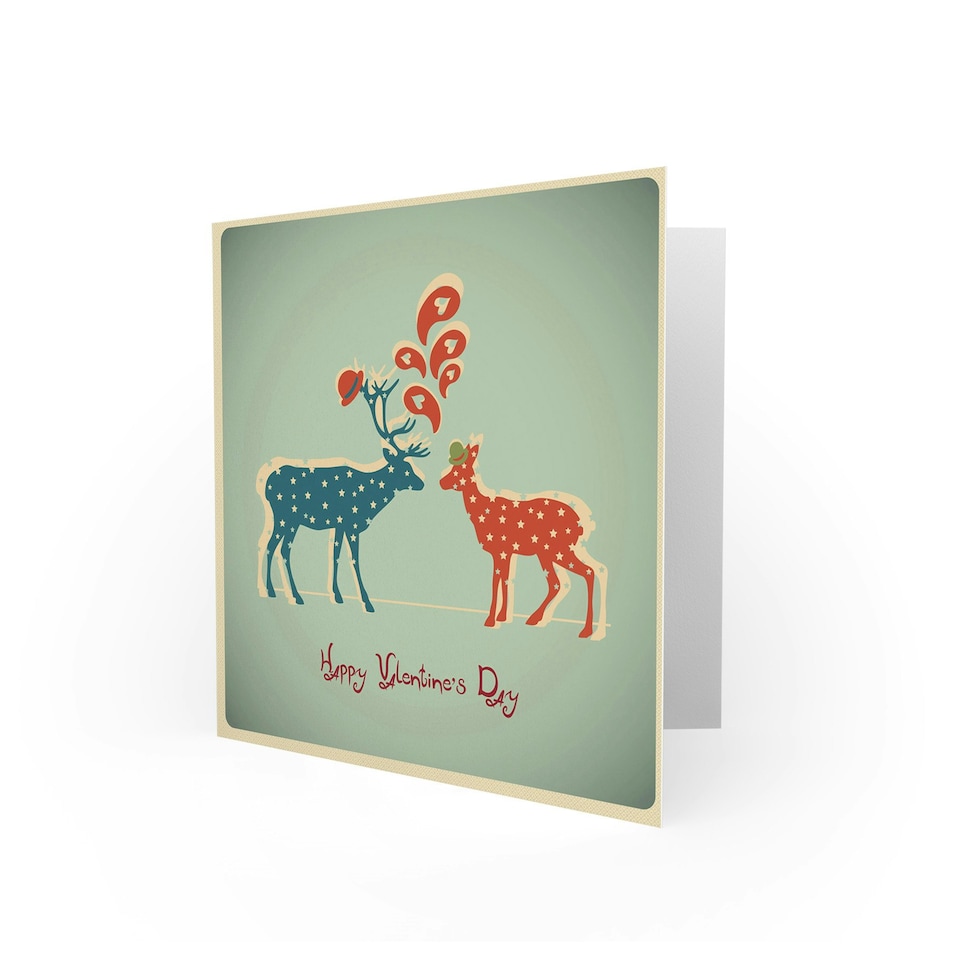 image 1 of Hearts Deer Anniversary Valentines Day Card