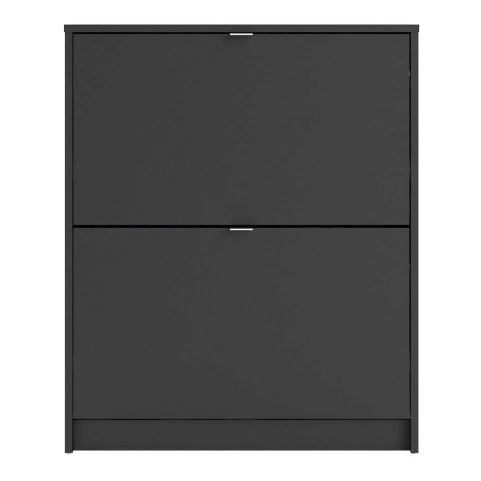image 1 of Shoes Shoe Cabinet 2 Flip Down Doors and 2 layers in Matt Black