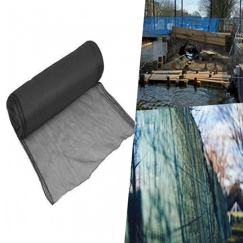 image 1 of Pegdev Black Temporary Fencing, Heavy Duty UV Stabilised Polyethylene Mesh (2m)