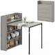 image 1 of HOMCOM Folding Dining Table, Kitchen Table with Shelves Grey Wood Effect | Grey | Grey wood effect | Expanded: 78.5 x 91 x 93 cm; Folded: 78.5 x 20 x 93 cm