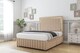 image 3 of Sloomy Boston Gold Pebble Plush Divan Bed Base 2 Drawers Right Side With 54 Inch Floor Standing Headboard & 12 Inch Matching Footboard | Brown | Pebble | Small Single | 1