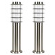 image 4 of ValueLights Wharf Bollard Pair of Silver Outdoor Bollard Light 450mm