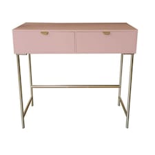 2 Drawer Bedside Table - Wood - L40 x W120 x H76 cm - Pink Pink