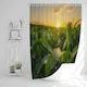 image 2 of Young green corn growing on the field at sunset (Shower Curtain) (Shower Curtain)