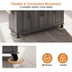 image 6 of VILUXE Mobile Kitchen Island with Foldable Worktop, Hidden Cutlery Drawer, Large Drawer, Adjustable Shelves, Door Racks, Towel Rack, Spice Rack and 5 Wheels, Grey