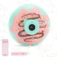 image 1 of Donut Bubble Camera for Kids - Automatic Bubble Gun with Lights and Music – Fun Outdoor Bubble Machine for Birthdays and Parties (Green/Pink)
