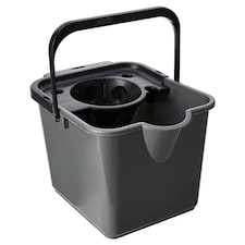 2 x 12 Litre Capacity Metallic Coloured Floor Cleaning Mop Buckets With Pouring Lip