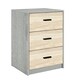 image 10 of Ash Grey 3-Drawer Bedside Table Brown | Accent Colour: Oak