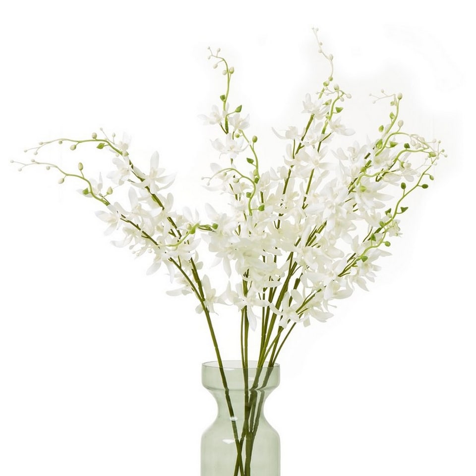 image 1 of Cymbidium Spray (Single Stem Flower) - Plastic - L10 x W24 x H95 cm - White