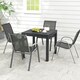 image 5 of COSTWAY Patio Dining Table 80-160cm 4-6 Person Grey
