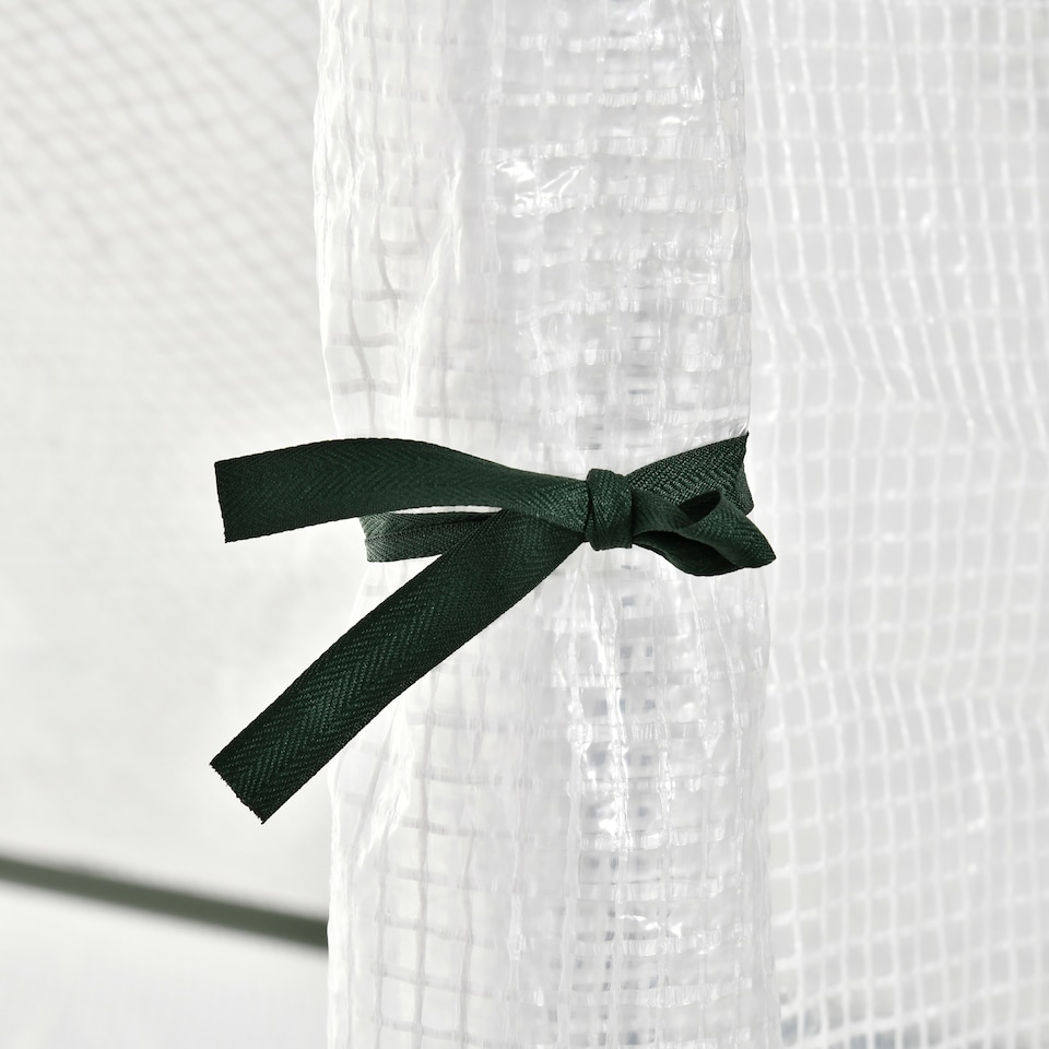 image 1 of Outsunny Walk-In Portable Greenhouse Mini Grown House Steel Frame Window White