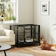 image 2 of PawHut 43" Foldable Heavy Duty Dog Crate w/ Locks, Removable Tray, Wheels