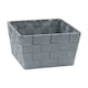 image 2 of JVL Vichy Square Nylon Storage Basket, Grey Grey