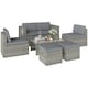 image 1 of Outsunny 6 Piece Rattan Garden Furniture Set, Nesting Patio Conversation Set | Grey | Dark Grey | Five Plus Seater
