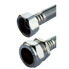 Oracstar Flexi Tap Connector - Chrome/Grey - 15mm x 19mm x 300mm