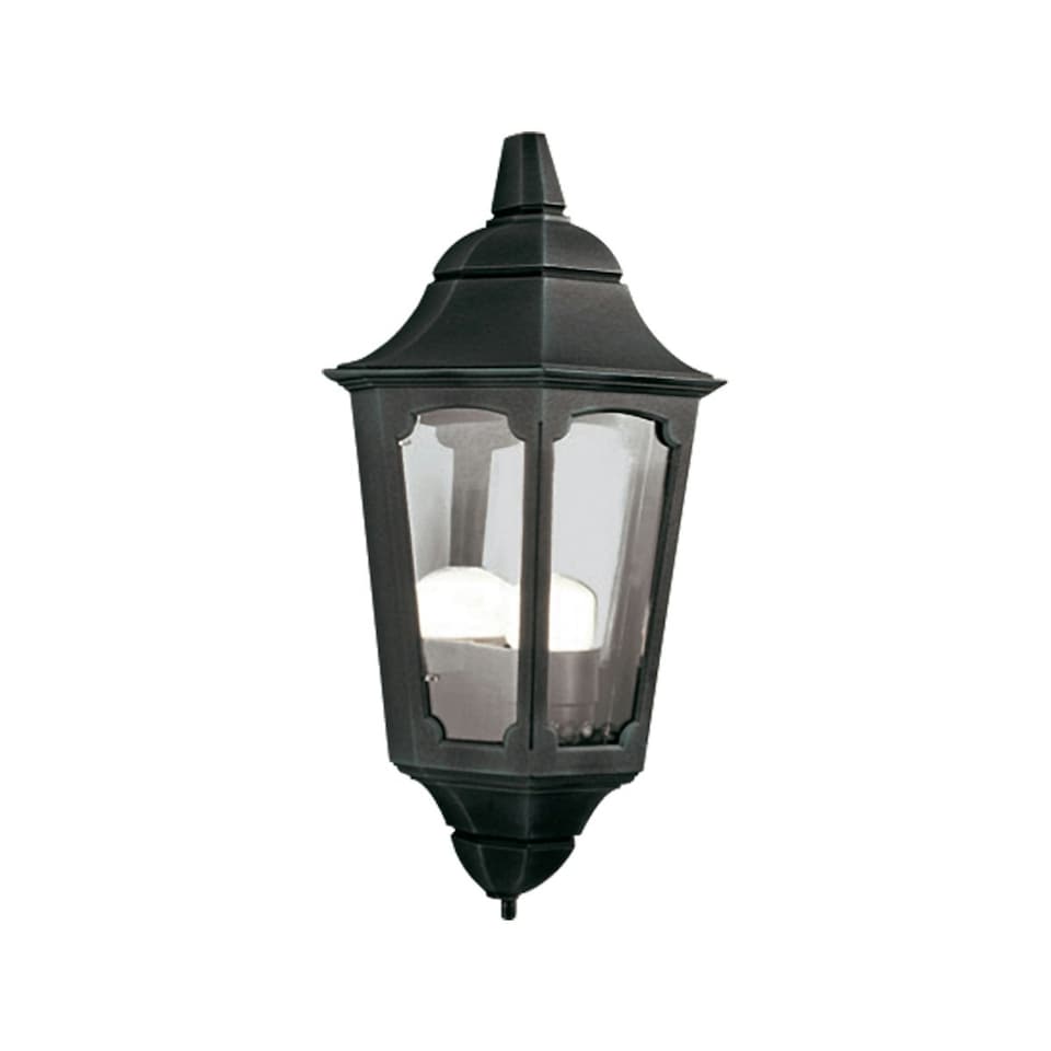 Parish 1 Light Outdoor Wall Half Lantern Light Black IP44, E27