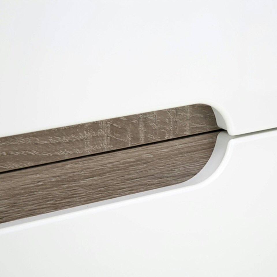 image 1 of Chelsea Bedroom 2 Drawer Bedside in White with a Truffle Oak Trim