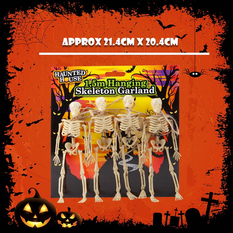 image 1 of PMS Halloween Hanging Skeletons Decorations - Set of 4 White