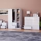 image 4 of Vida Designs Glinton 3 Piece FSC Certified Bedroom Set (2 Drawer Bedside Chest, 8 Drawer Chest, 3 Door 2 Drawer Wardrobe), White | White | White | L | 3