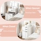 image 9 of HOMCOM Dressing Table with Mirror and Stool, Vanity Table with Storage, White